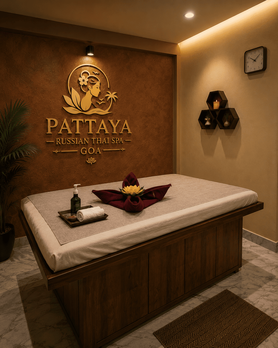 Luxury spa therapy room interior